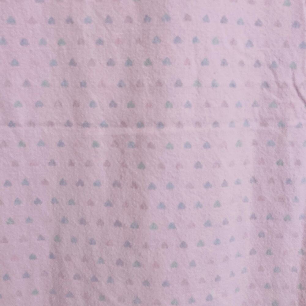 Cuddl Duds Cotton Twin Size Flannel FLAT SHEET Multi Hearts Made Turkey Pink Ko - Picture 8 of 8